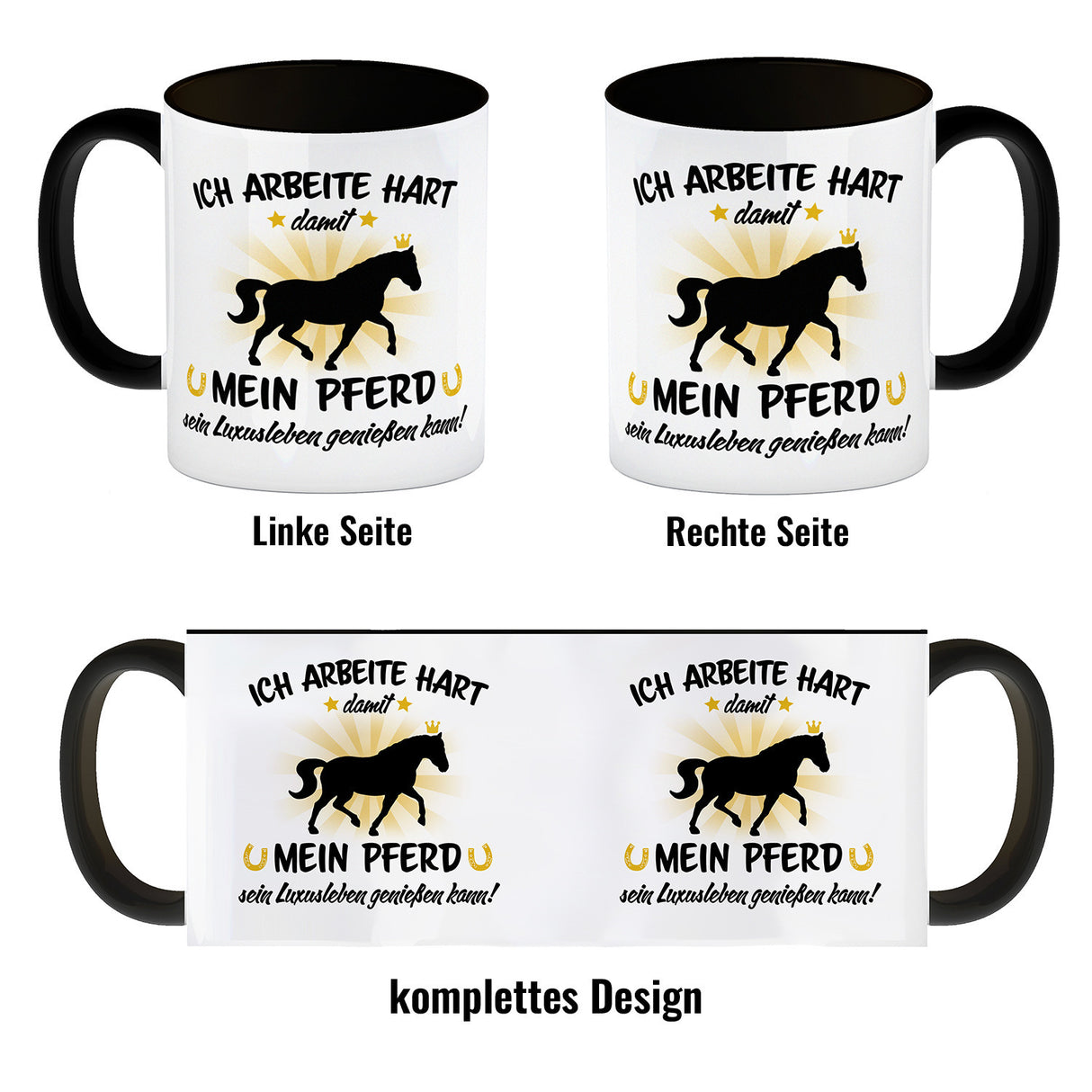 Ich arbeite hart für das Luxusleben meines Pferdes Haustier Kaffeebecher