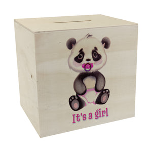 It's a girl Baby Panda Spardose in rosa