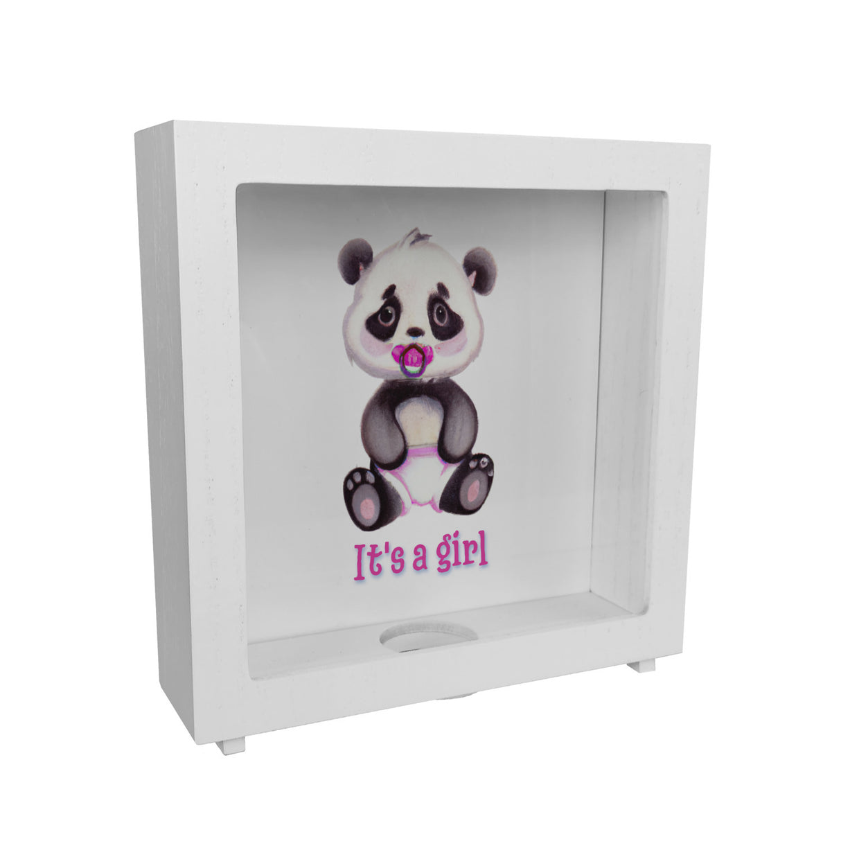 It's a girl Baby Panda Spardose in rosa