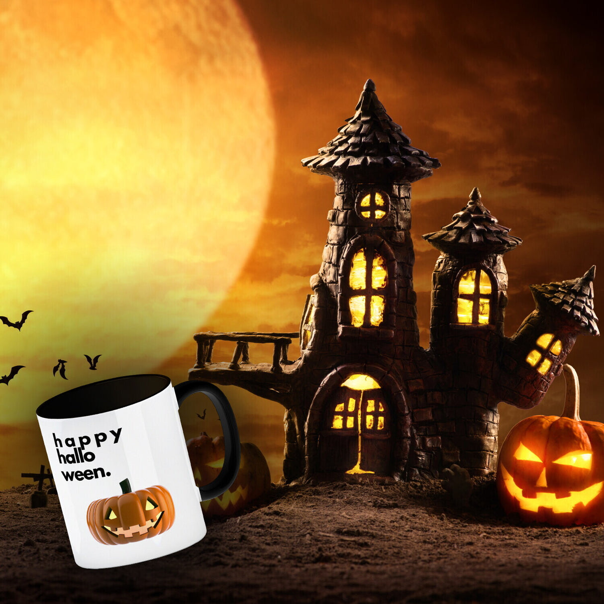 Happy Halloween Kürbis Kaffeebecher