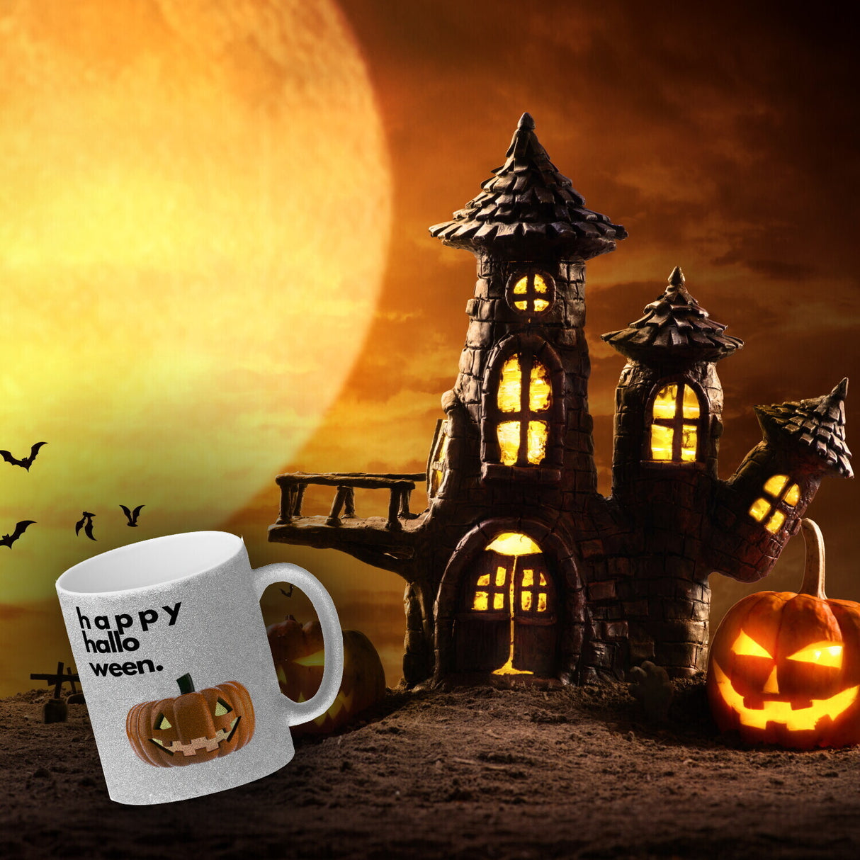 Happy Halloween Kürbis Kaffeebecher