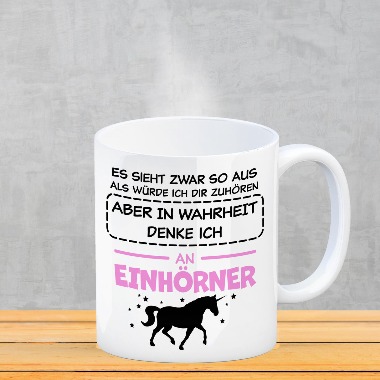 In Wahrheit denke ich an Alpakas Kaffeebecher
