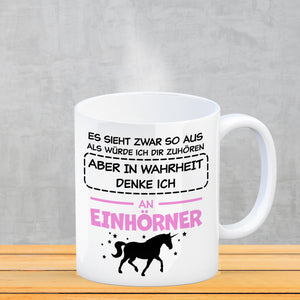 In Wahrheit denke ich an Alpakas Kaffeebecher