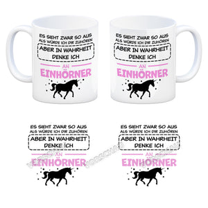 In Wahrheit denke ich an Alpakas Kaffeebecher
