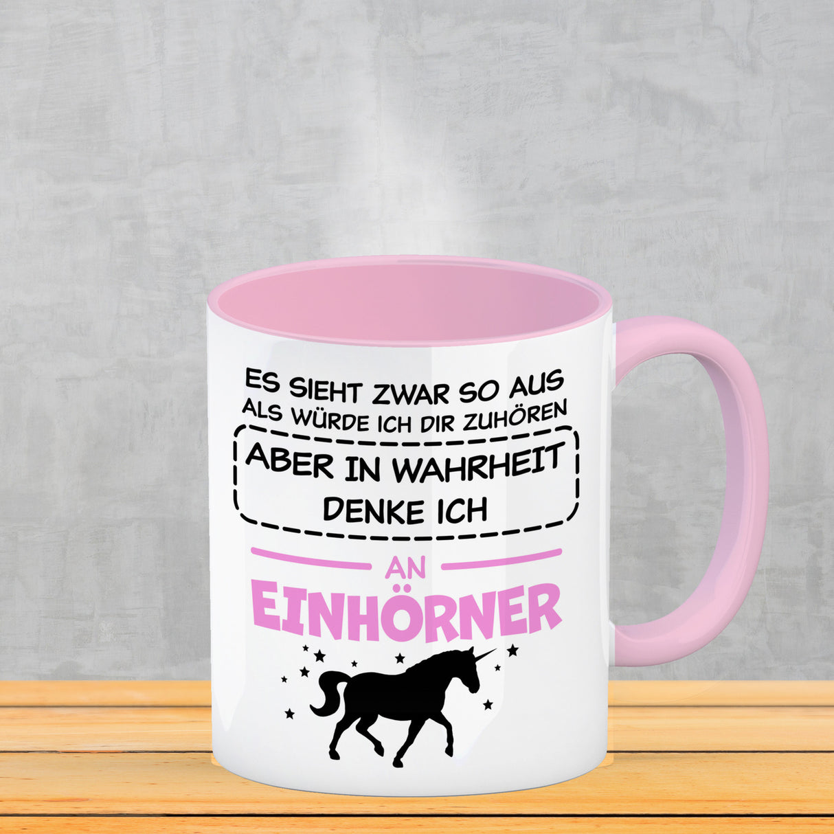 In Wahrheit denke ich an Alpakas Kaffeebecher