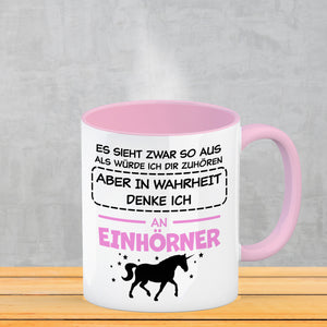 In Wahrheit denke ich an Alpakas Kaffeebecher