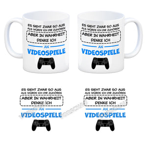 In Wahrheit denke ich an Alpakas Kaffeebecher