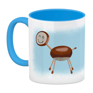 Kastanienfigur Kaffeebecher für den Herbst