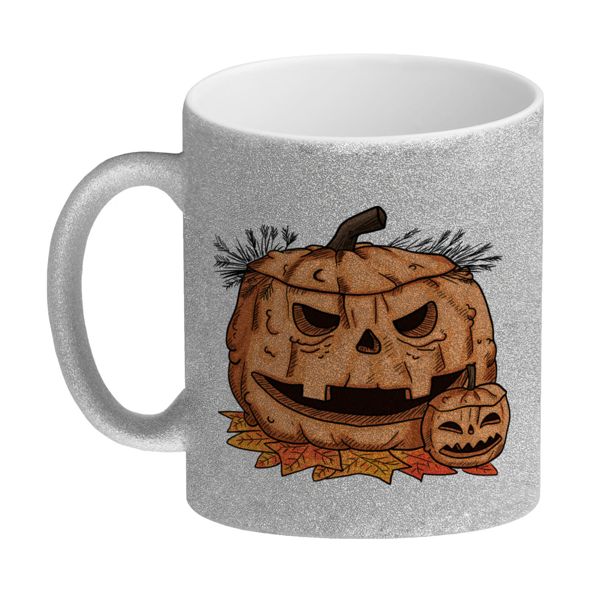 Herbstlicher Kürbiskopf Kaffeebecher