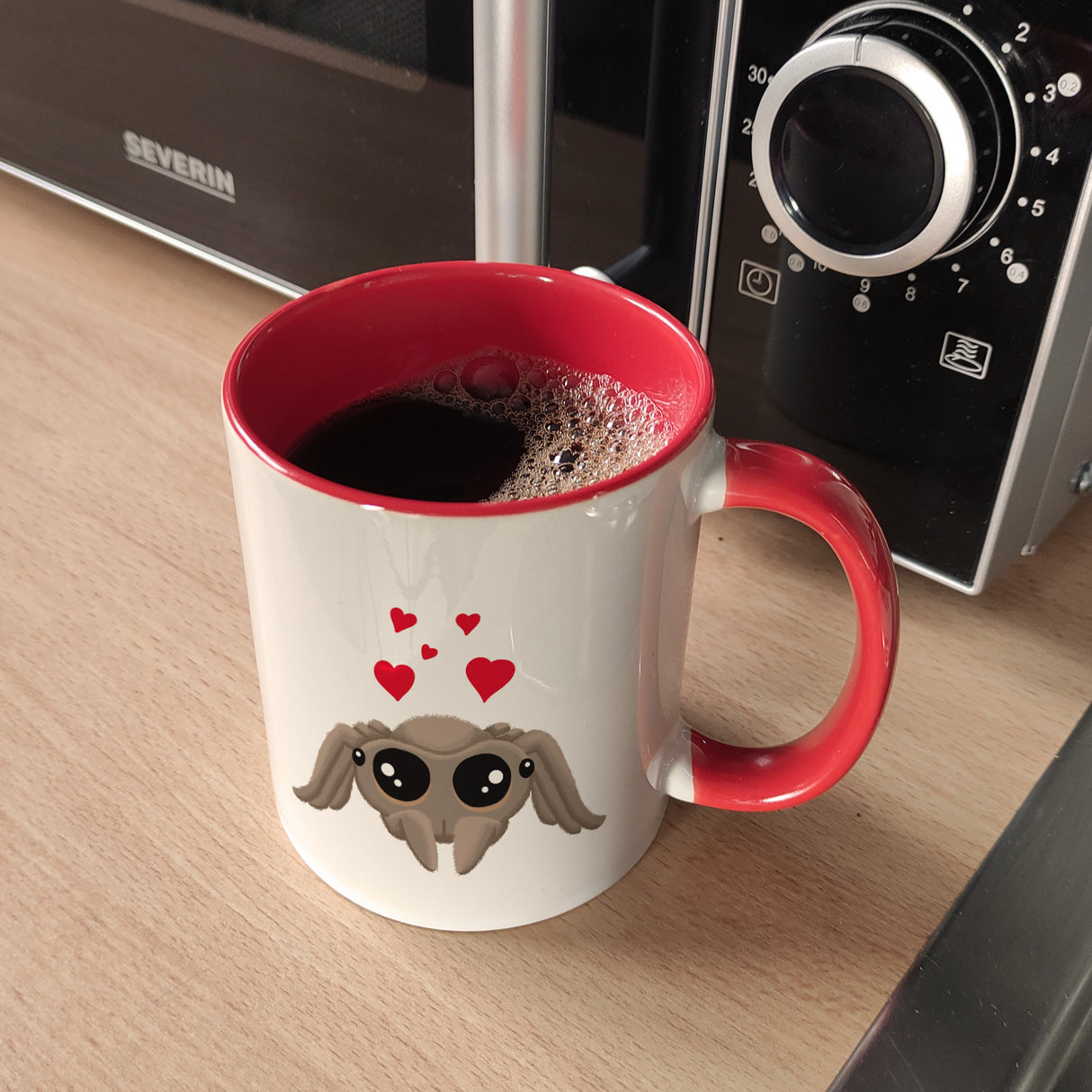 Niedliche Nosferatu Spinne Kaffeebecher mit Herzen