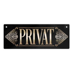 Privat Metallschild im Retrolook