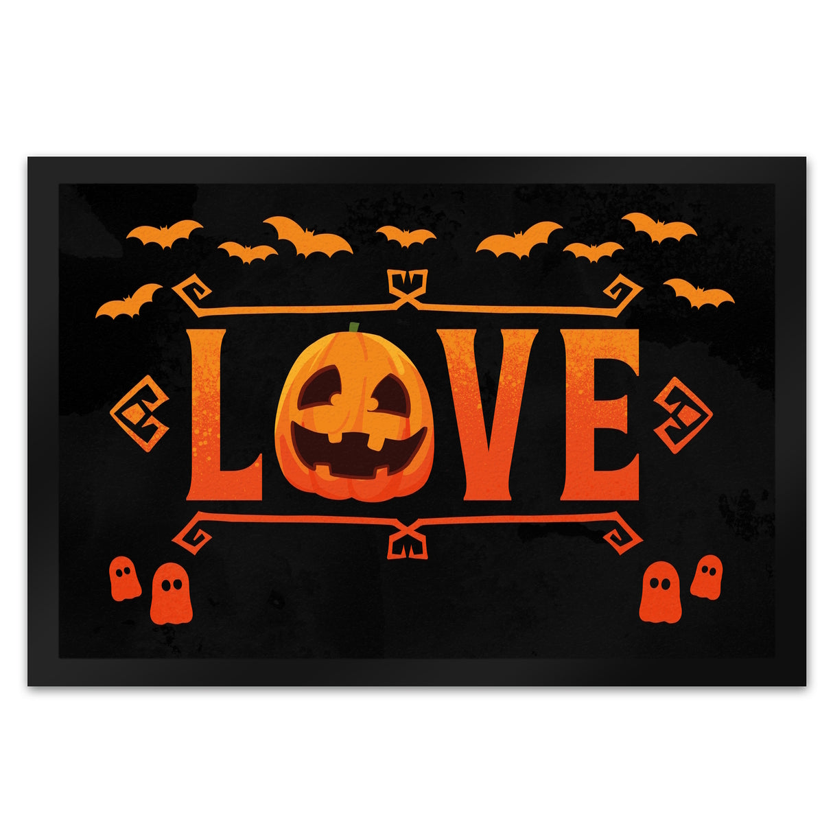 Love Fußmatte für Halloween mit Kürbis