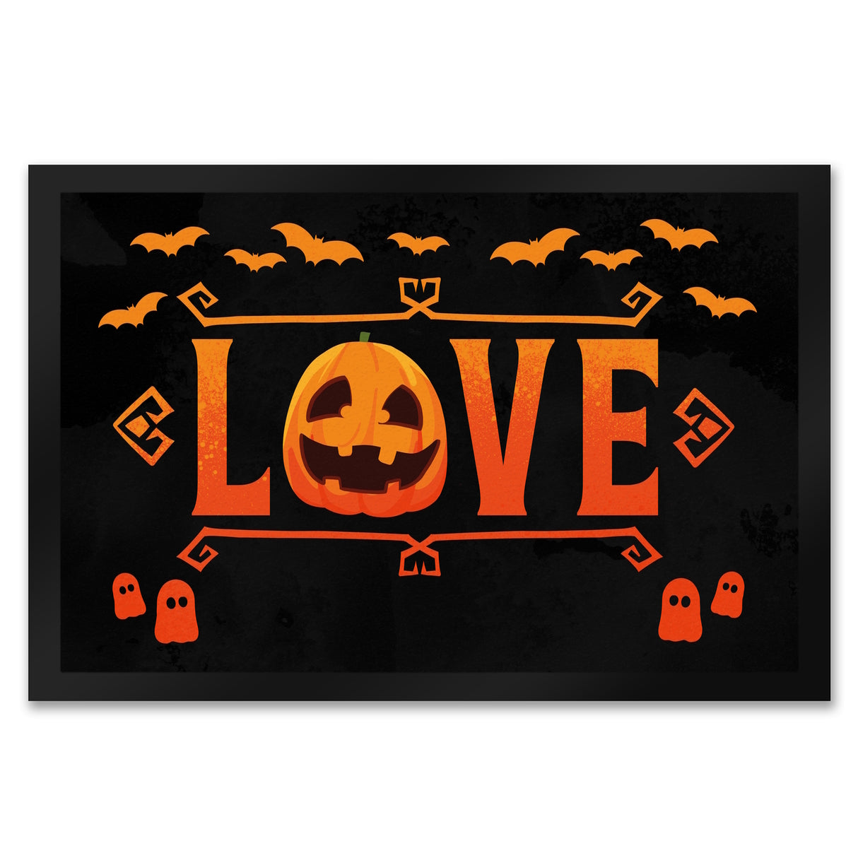 Love Fußmatte für Halloween mit Kürbis
