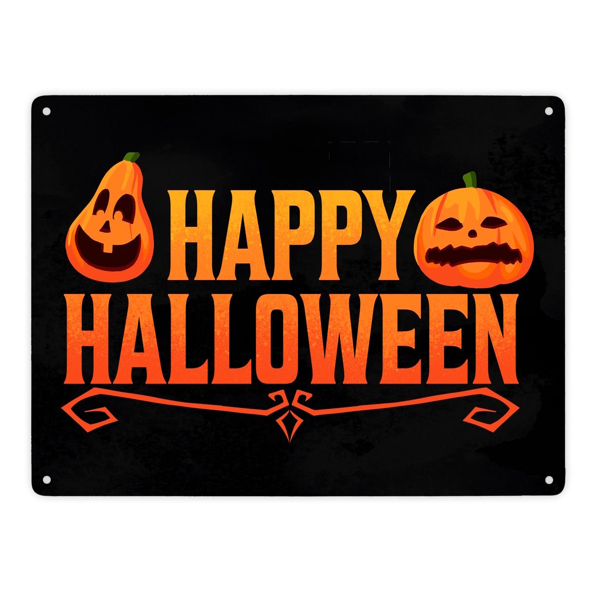 Happy Halloween Metallschild mit lustigen Kürbissen