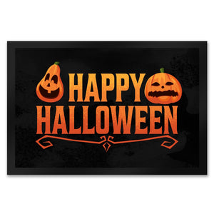 Happy Halloween Fußmatte mit lustigen Kürbissen