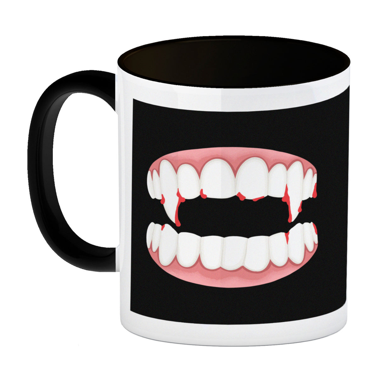 Vampirgebiss Horror Kaffeebecher für Halloween