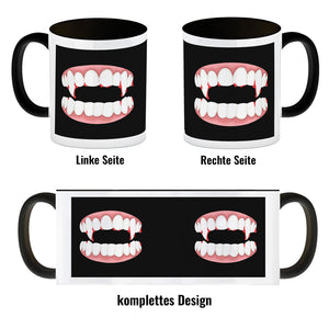 Vampirgebiss Horror Kaffeebecher für Halloween