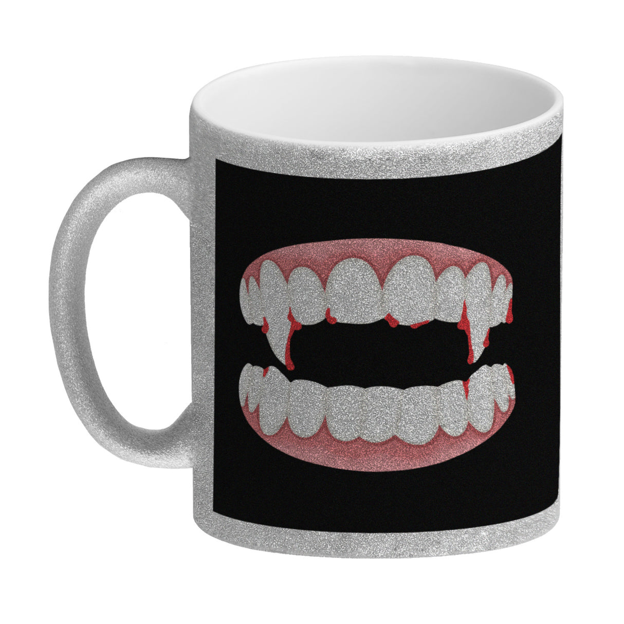 Vampirgebiss Horror Kaffeebecher für Halloween