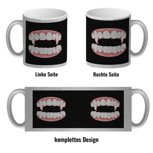 Vampirgebiss Horror Kaffeebecher für Halloween