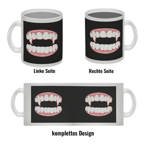 Vampirgebiss Horror Kaffeebecher für Halloween
