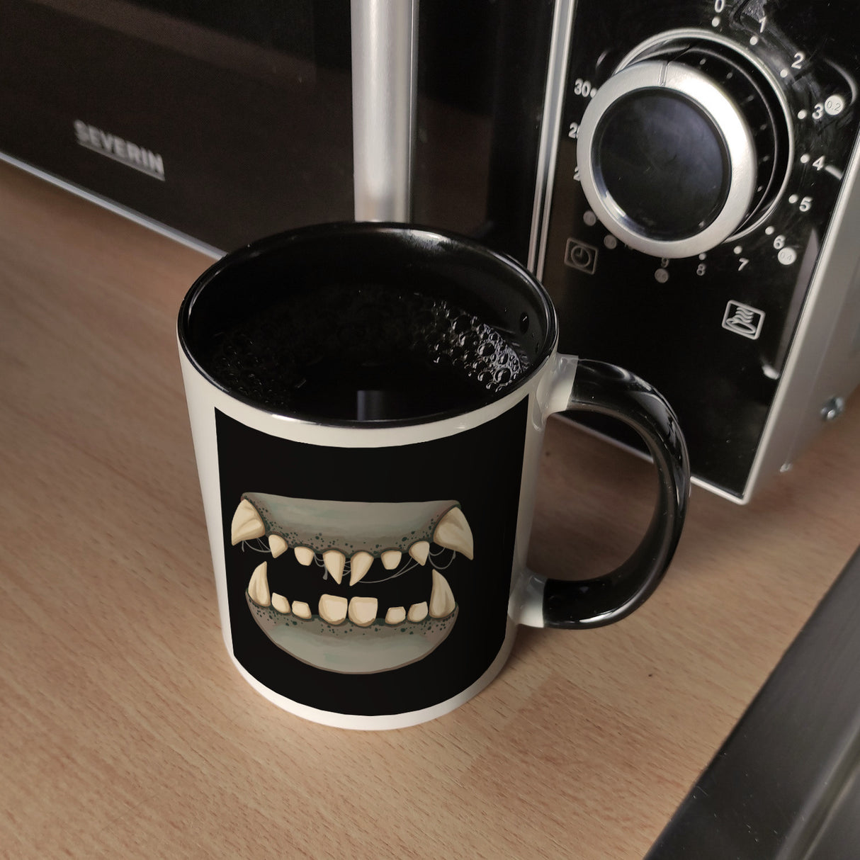 Zombiegebiss Horror Kaffeebecher für Halloween