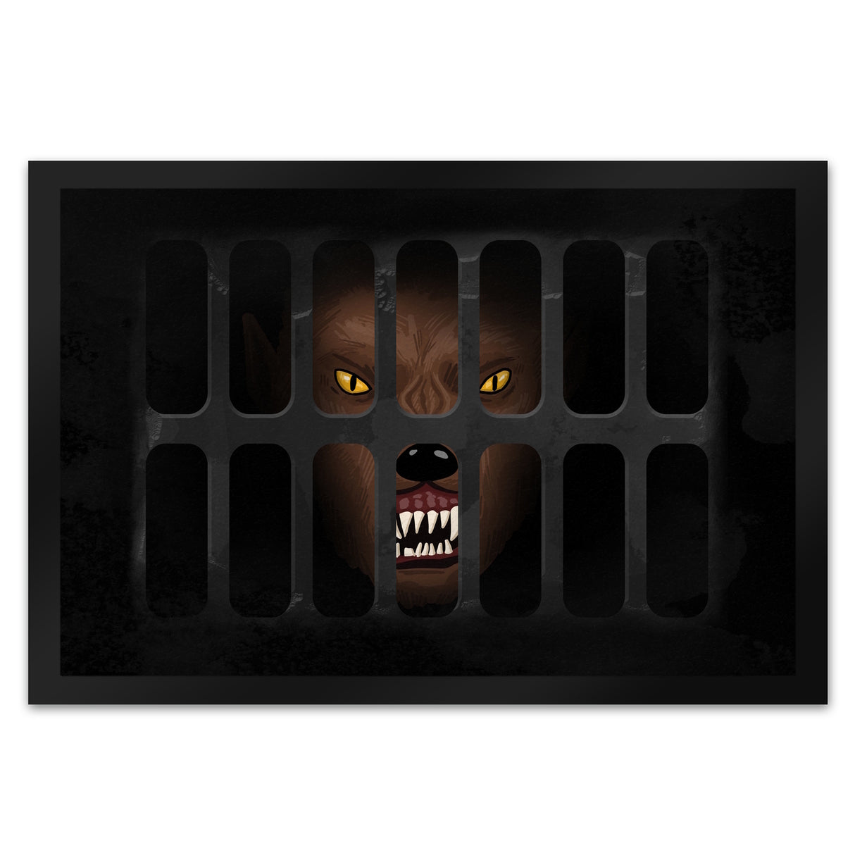 Schachtdeckel Horror Halloween Fußmatte mit Werwolfmotiv