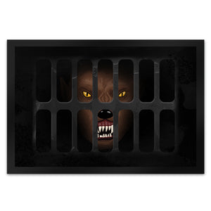Schachtdeckel Horror Halloween Fußmatte mit Werwolfmotiv