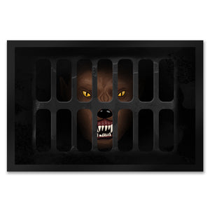 Schachtdeckel Horror Halloween Fußmatte mit Werwolfmotiv