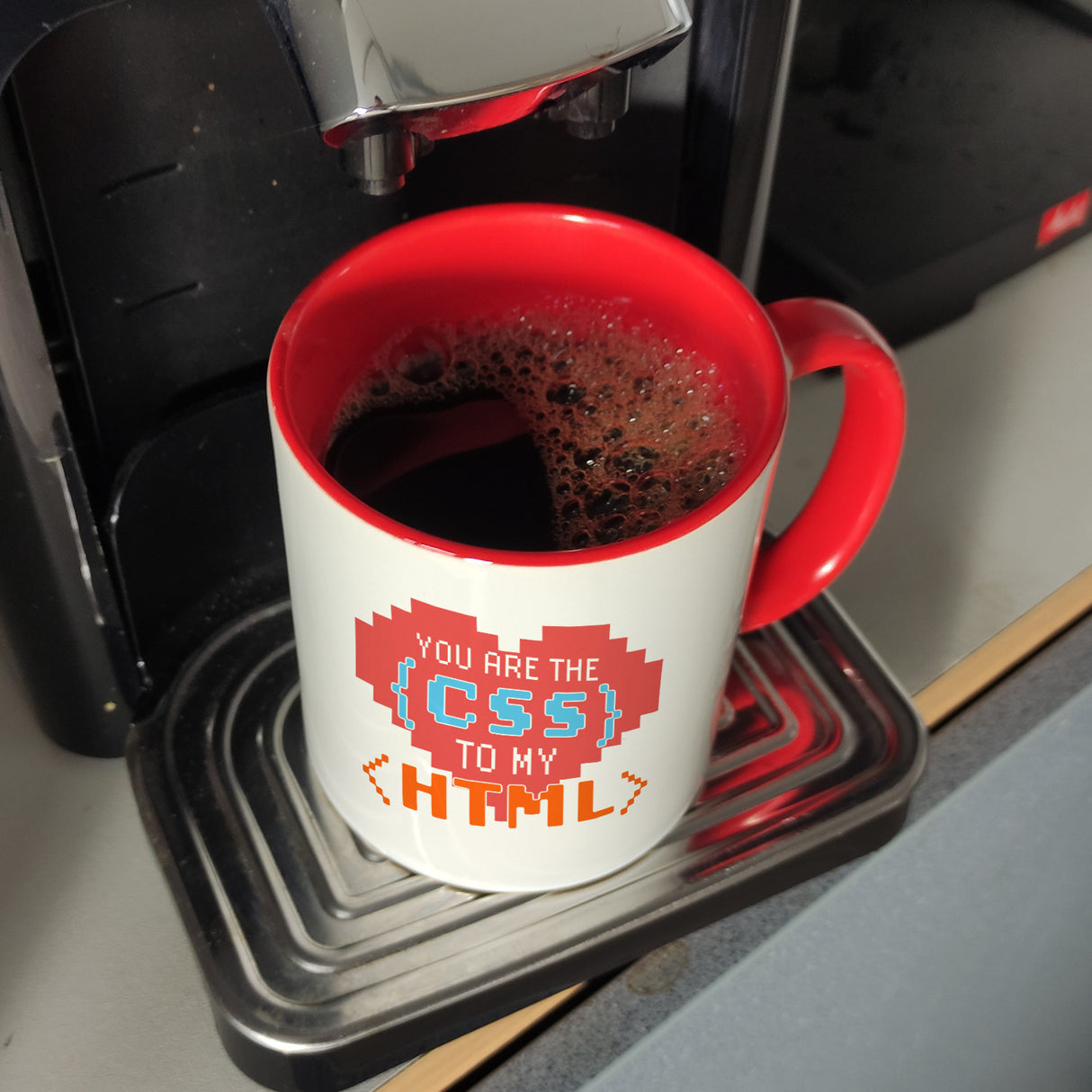 You are the CSS to my HTML Kaffeebecher für Webentwickler