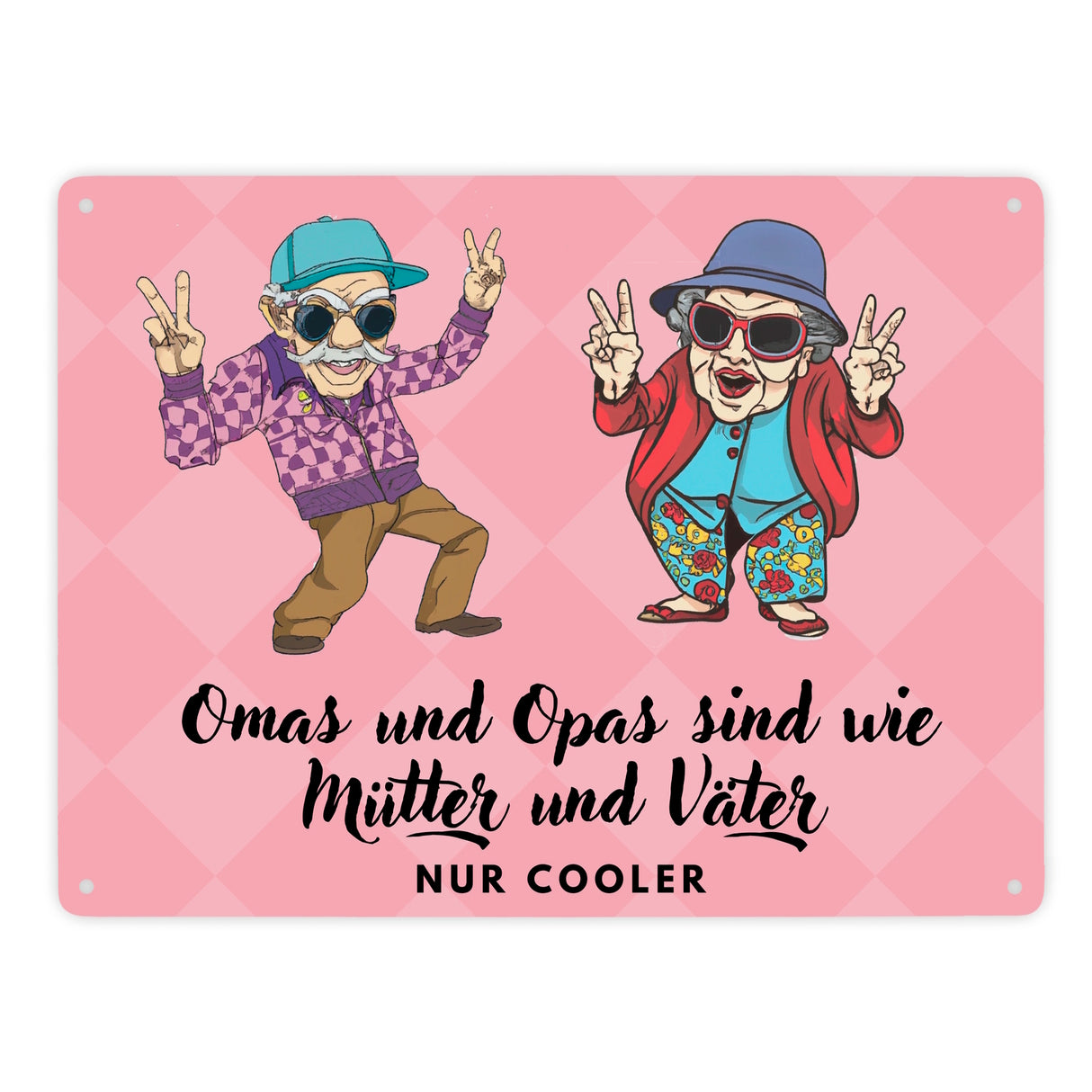 Omas und Opas sind wie Mütter und Väter nur cooler Metallschild in 15x20 cm