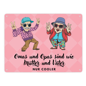 Omas und Opas sind wie Mütter und Väter nur cooler Metallschild in 15x20 cm