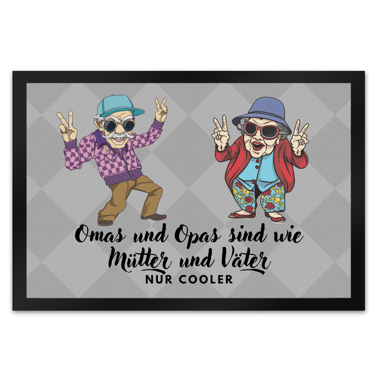 Omas und Opas sind wie Mütter und Väter nur cooler Fußmatte in 35x50 cm