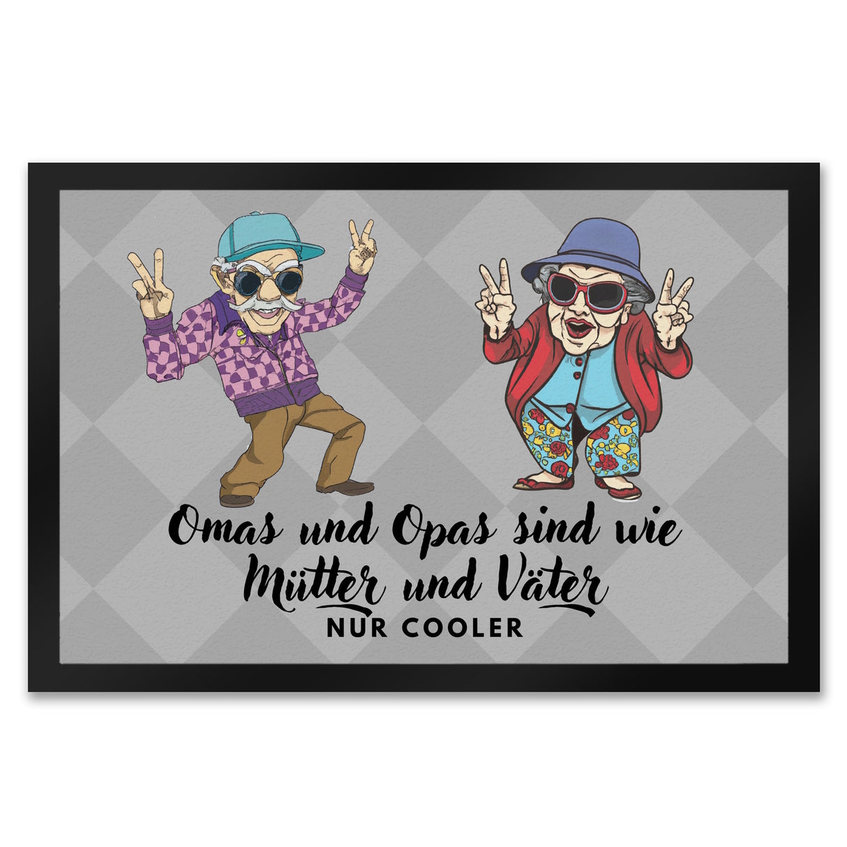 Omas und Opas sind wie Mütter und Väter nur cooler Fußmatte in 35x50 cm