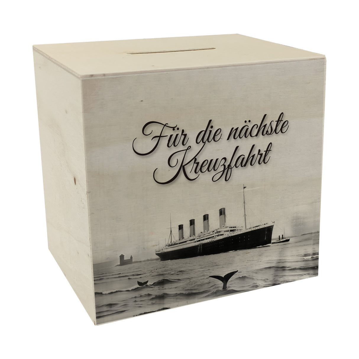 Für die nächste Kreuzfahrt Spardose mit Titanic-Motiv