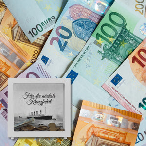Für die nächste Kreuzfahrt Spardose mit Titanic-Motiv