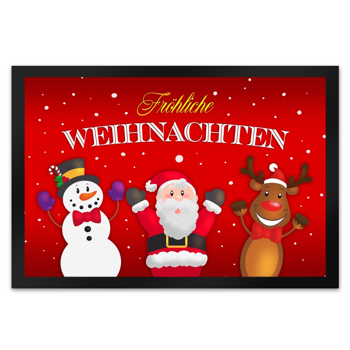 Fröhliche Weihnachten Weihnachtsfiguren Fußmatte