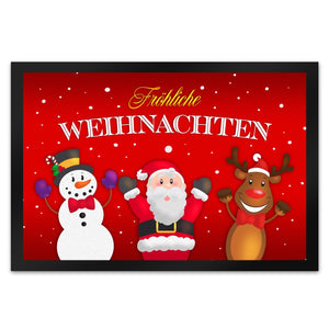 Fröhliche Weihnachten Weihnachtsfiguren Fußmatte