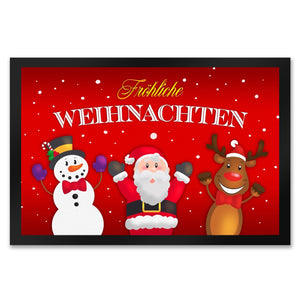 Fröhliche Weihnachten Weihnachtsfiguren Fußmatte