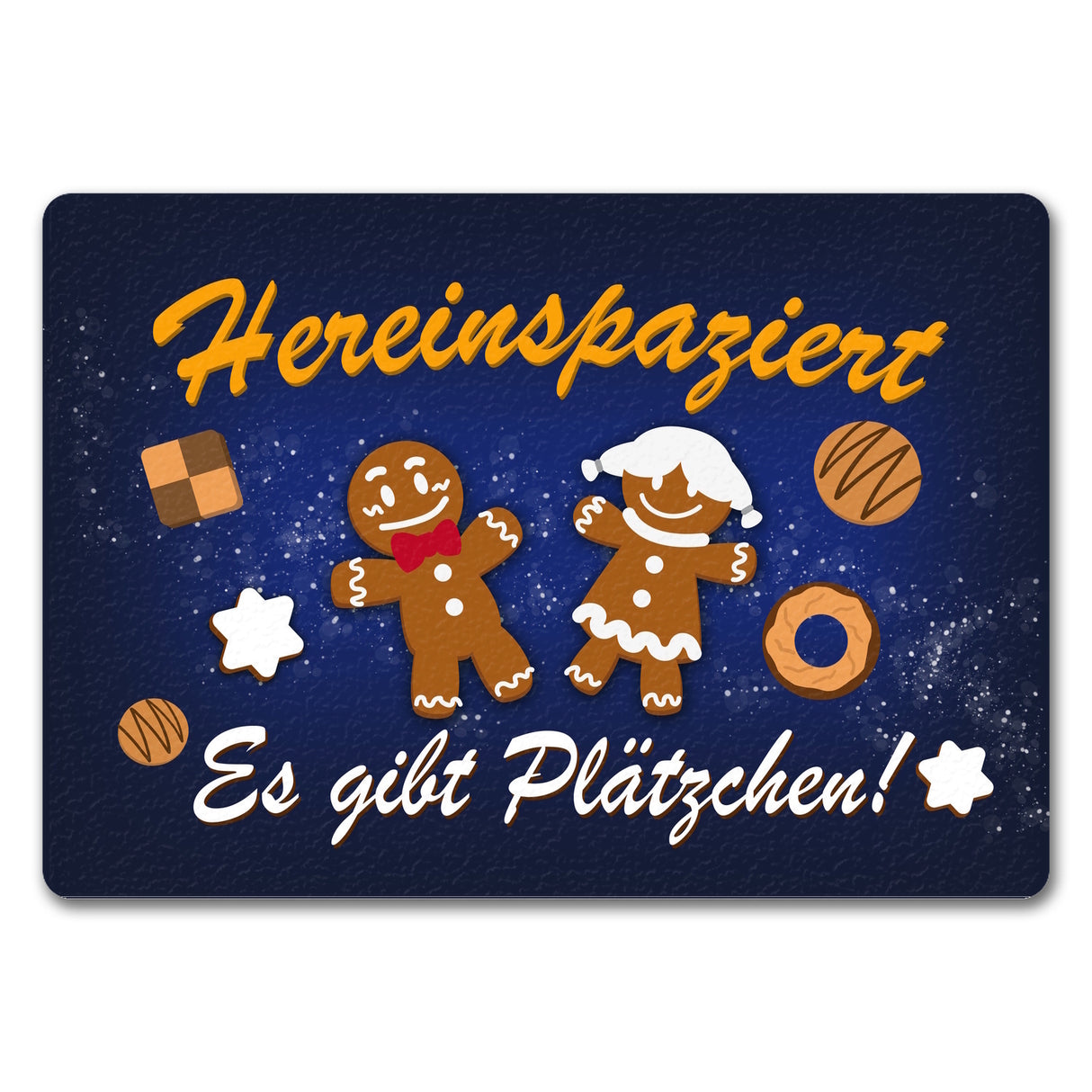 Hereinspaziert - es gibt Plätzchen Weihnachten Fußmatte