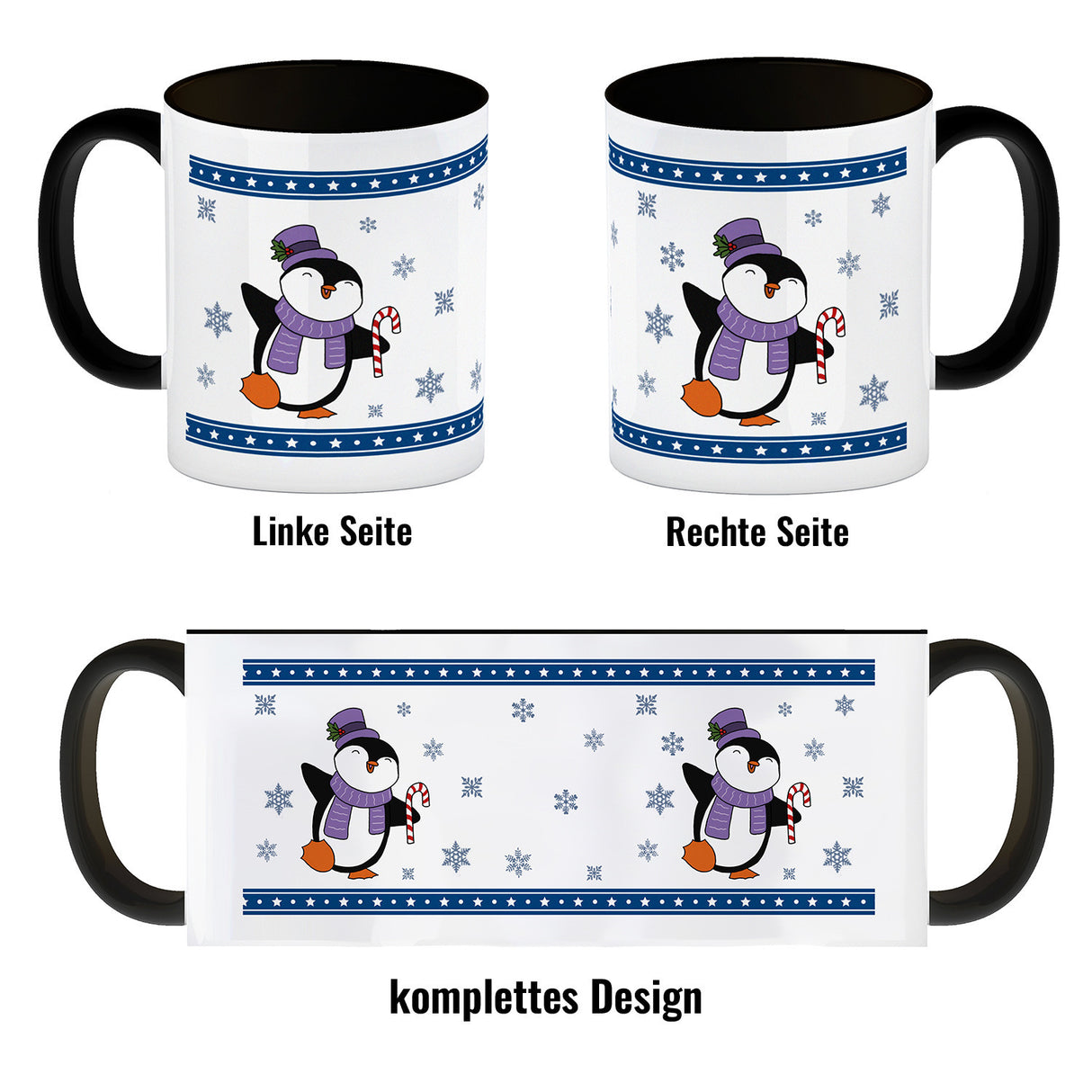 Tanzender Winter Pinguin Weihnachten Kaffeebecher