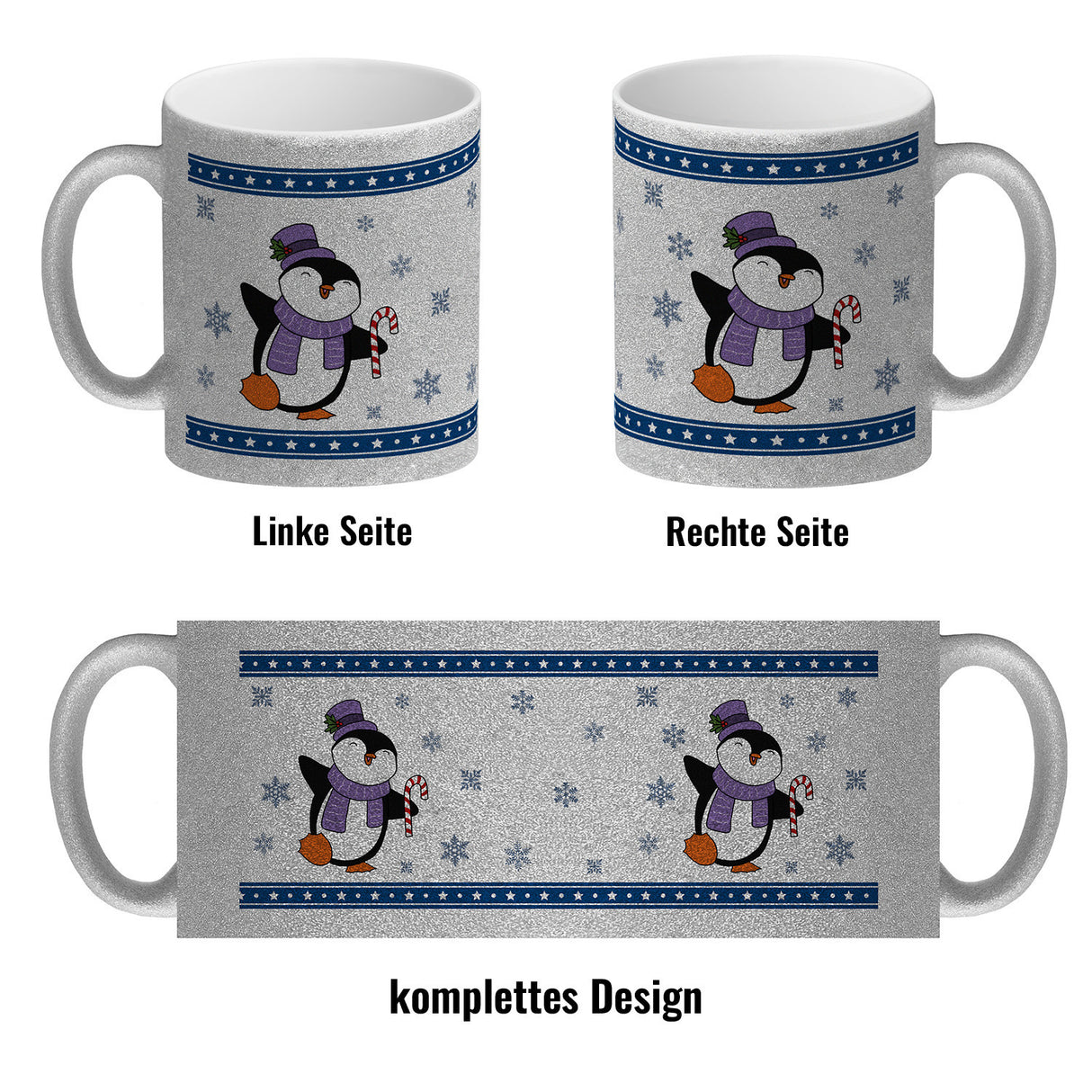 Tanzender Winter Pinguin Weihnachten Kaffeebecher
