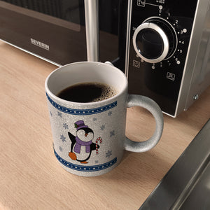 Tanzender Winter Pinguin Weihnachten Kaffeebecher