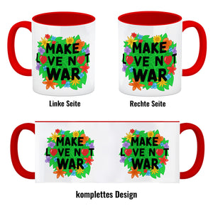 Make love not war Blumenmotiv Kaffeebecher