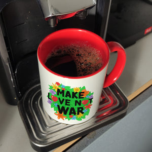 Make love not war Blumenmotiv Kaffeebecher