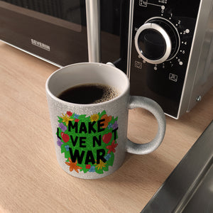 Make love not war Blumenmotiv Kaffeebecher