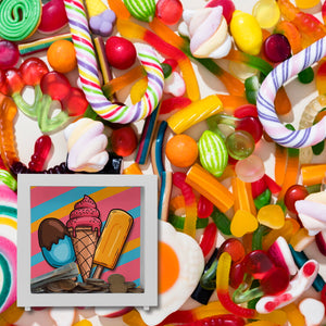 Eiscreme Spardose mit verschiedenen leckeren Sorten