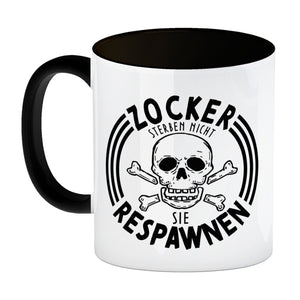Zocker sterben nicht sie respawnen Totenkopf Kaffeebecher