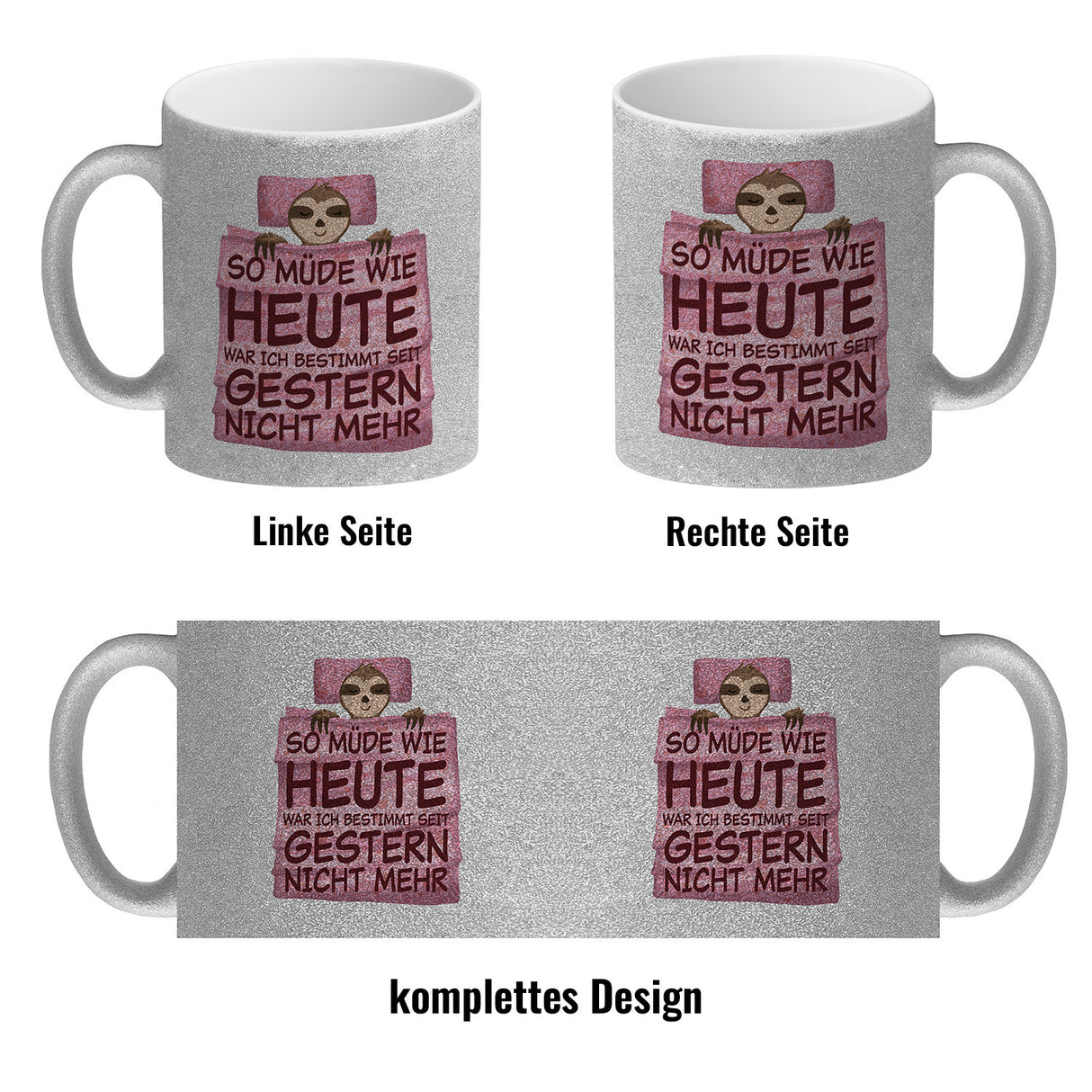 So müde wie heute war ich seit gestern nicht mehr Faultier Kaffeebecher