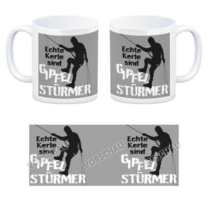 Echte Kerle sind Gipfelstürmer Kaffeebecher für Kletterer