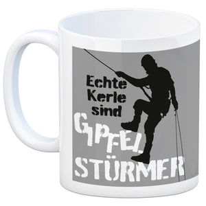 Echte Kerle sind Gipfelstürmer Kaffeebecher für Kletterer